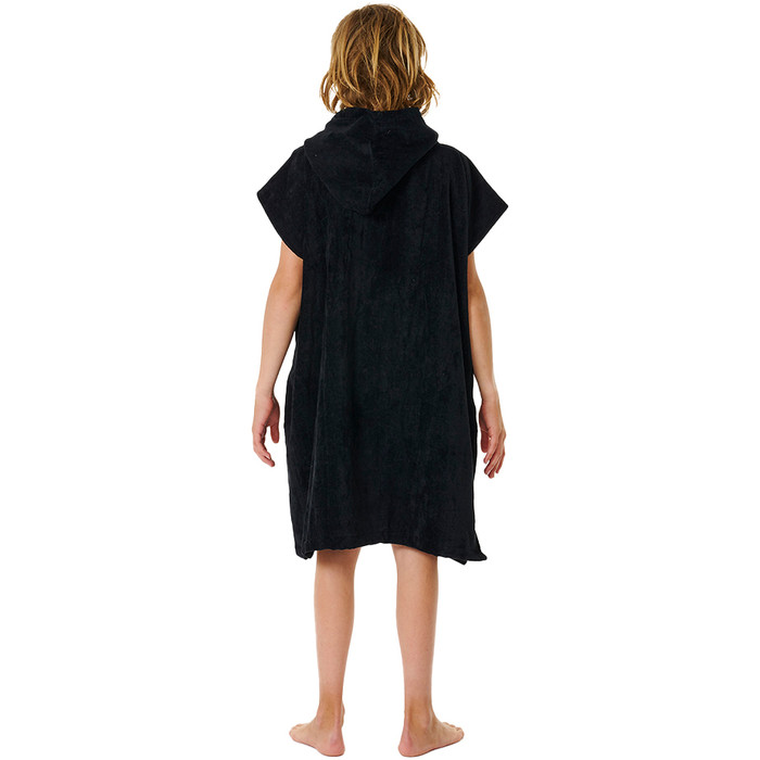 2024 Rip Curl Junior Logo Hooded Towel Changing Robe / Poncho 009BTO - Noir